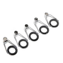 5pcs Stainless Steel Ceramic Fishing Rod Guides, Fishing Rod Top Tips
