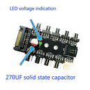 SATA Port to 10 Way 12V 3/4Pin Cooling Fan Splitter Hub PWM Controller Adapter
