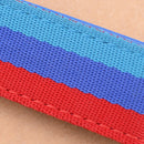 1X Stripe Nylon Band Car Key Chain Chrome Buckle Key Ring Inner PU /// M Color