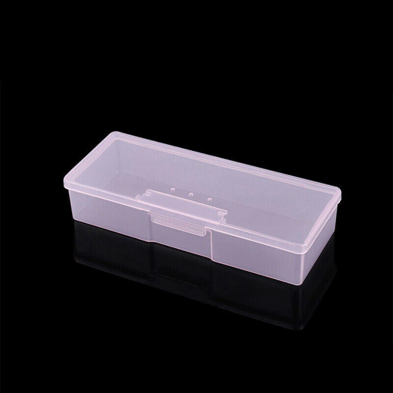 2X Plastic Nail Art Pen Brush Manicure Pedicure Tools Storage Box Container Case