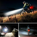 USB Rechargeable LED Bicycle Bright Bike Front Headlight + Rear Tail Light