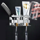 Stainless Steel Toothbrush Holder Punching Washroom Wall Hanging Cup Bathroom