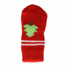 Red White Nonslip Christmas Tree Print Pet Dog Knitted Socks