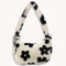 Women Fluffy Shoulder Bag Solid Plush Handbags Female Winter Totes (Flower)