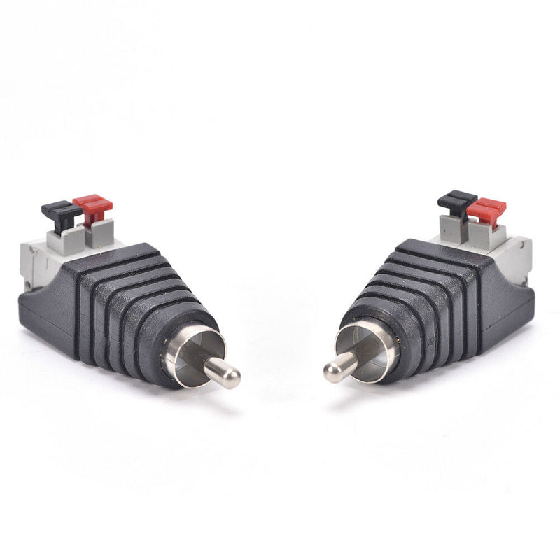 2x Speakers Wire A/V Cables to Audio Male RCA Connector Adapter Jack CLessPl  TE