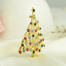 Fashion Cute Colorful Crystal Christmas Tree Brooch Pins Holiday Party Gifts