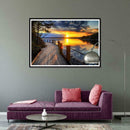 5D DIY Full Drill Diamond Painting Sunset River Cross Stitch Embroidery Kit