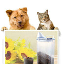 Pet Food Storage Container Airtight Dog Cats with Measuring Cup Clear Favor W8L5