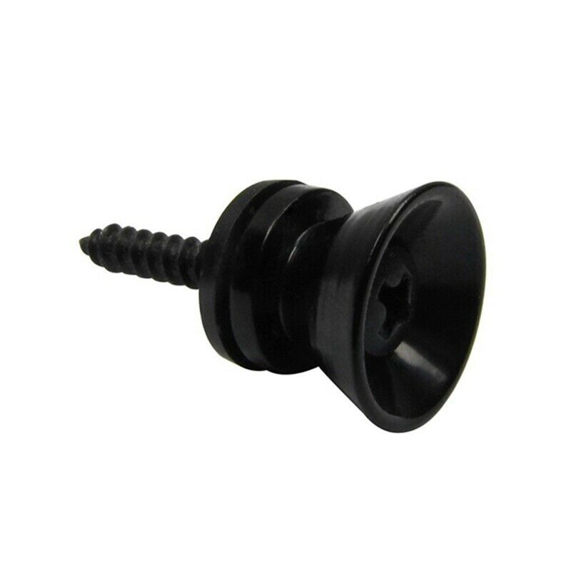 Black Strap Lock Button Knobs Metal End Pin Pack of 2 pairs