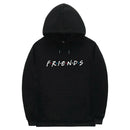 Friends Print Hoodie Unisex Long Sleeve Loose Casual Sweatshirt (Black 2XL) A