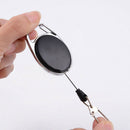 Metal Retractable Key Chain Card Badge Holder Steel Recoil Ring Pull Belt Clip