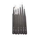 6 pcs All Purpose Precision Tweezer Set Stainless Steel Anti Static Tool Kit LJ