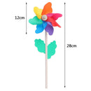 Colorful wood windmill garden party 7 leaves wind spinner ornament kids toys  Cy