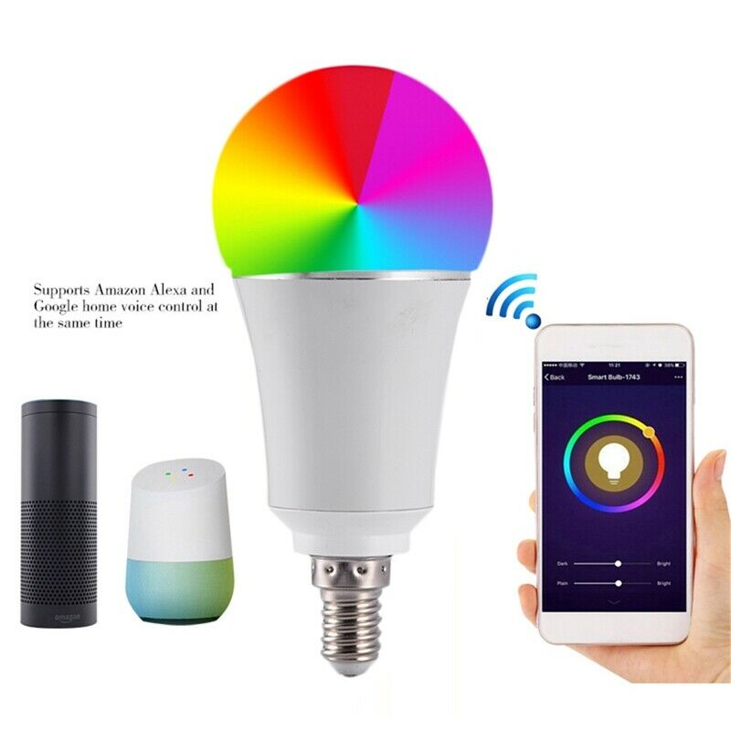 LED E14 Smart WIFI Bulb 7W Dimmable Light Bulb Works for Google Alexa Home  N3J4
