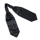 Satin Tuxedo Wedding Self Tie Ascot Cravat Necktie Scarf for Men - Black