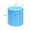 4 Layers Rotatable Jewelry Storage Box Plastic Cosmetic Container (Blue) A