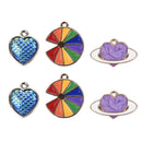 10Pcs/Set Mixed Heart Enamel Charms Metal Charms Pendant DIY Jewelry Making  FT