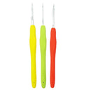 3Pcs Ergonomic Grip Crochet Hook Aluminum Knitting Needles Set 2.0/2.5/3.0mm