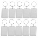 Lot of 10Pcs Keyring DIY Detachable White Rectangle Photo Frame Keyring 3.3 S7P7