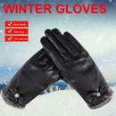Women Motorcycle Riding Gloves Leather Mittens Touch Screen Warm Glove Mit
