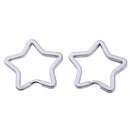 10Pcs Fashion Star Key Ring Bulk Split Keyfob for DIY Arts Ornaments Crafts, Car