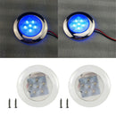 2pcs 12V 0.5W Stainless Steel 6 LED Ceiling Light for Yacht/Caravan/Trailer