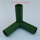 2pcs Green Plastic 16mm Greenhouse Pipe Fittings PVC Building Fittings 3L