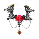 Neck Strap Gothic Collar Lace Big Flower Party Women Short Clavicle Necklace