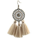 Bohemian Alloy Earrings European And American Handmade Fan-Shaped Long Tass