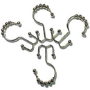 12pcs Bathroom Rustproof Metal Double Glide Shower Hook Curtain Ring Roller