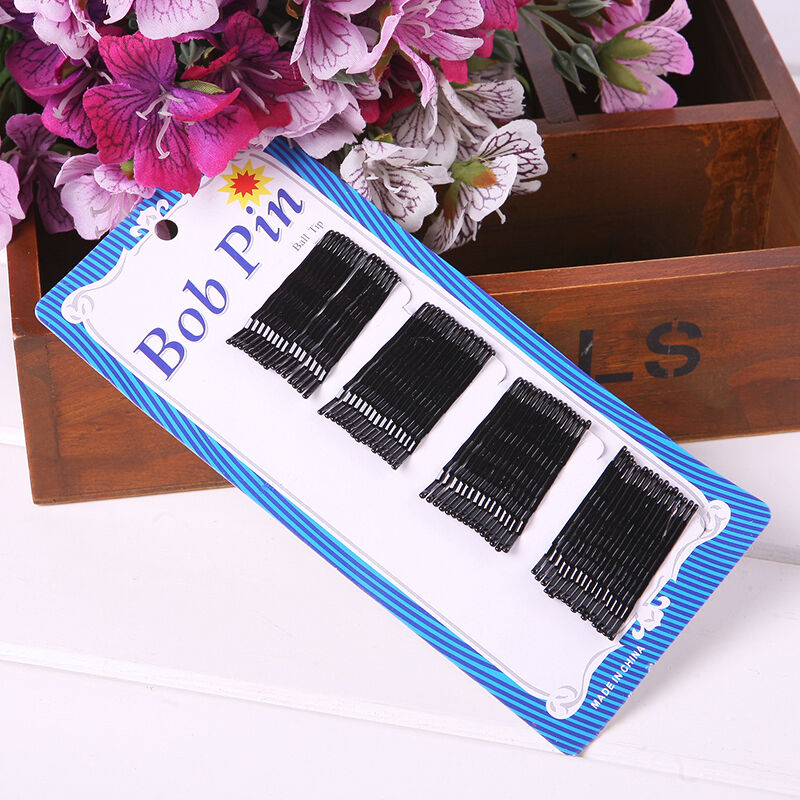 Lots 56Pcs Invisible Hair Clips Flat Top Bobby Pins Grips Salon Barrette BlackZ