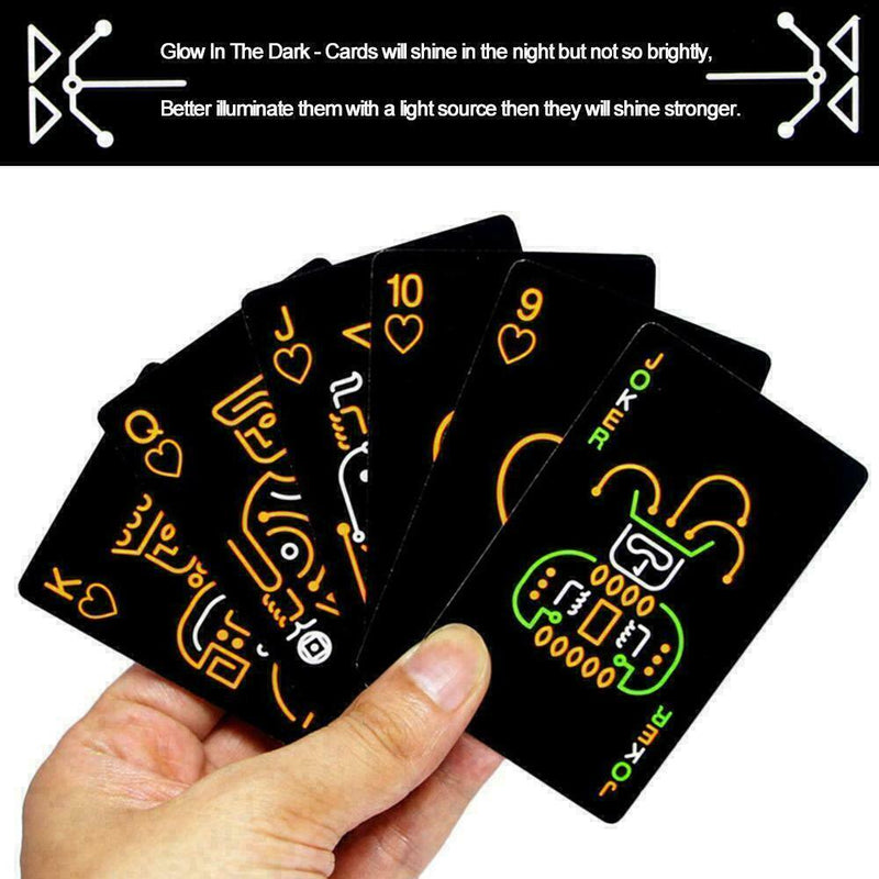 Playing Poker Cards Deck Playing Luminous Cards Board Night Game Practical W8D5