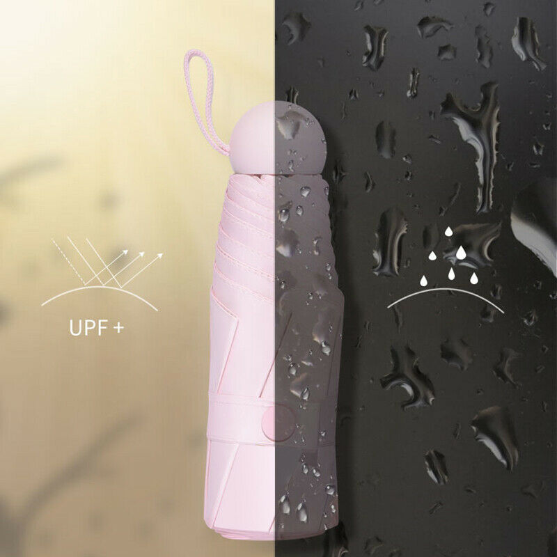 Mini Umbrella Kids Windproof Colorful Pocket Umbrella Rain Women Anti UV SunR8I9