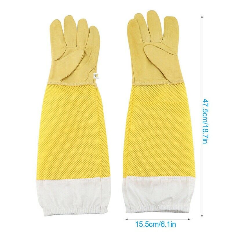 Beekeeping Gloves Goatskin Bee Keeping With Vented Beekeeper Long Sleeves