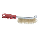 Steel Heavy Duty Dense Wire Hand Brush For Metal Rust Paint Cleaning Dark Red