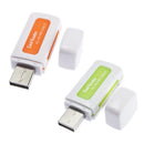 2x Portable 4 in 1 Memory Multi Card Reader USB 2.0 for SD/TF Cards Home Tackle