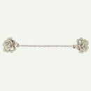 Rhinestone Brooch Flower Chain Collar Clips Women Cardigan Pins Jewelry A
