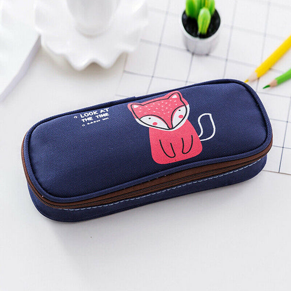 1 Pc New School Supplies Student Pencil Box Canvas Stationery Box High-Capa E6Z1