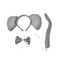 Elephant Animal Set Zoo Farm Jungle Safari Headband Ears Bow Tail Fancy Dress Hn