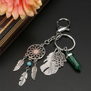 Natural Opal Stone Dreamcatcher Keyring Fashion Agate Car Bag keychain