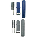 2x Silicone Band Strap Bracelet for Garmin Vivoactive Smart Watch Gray+Blue