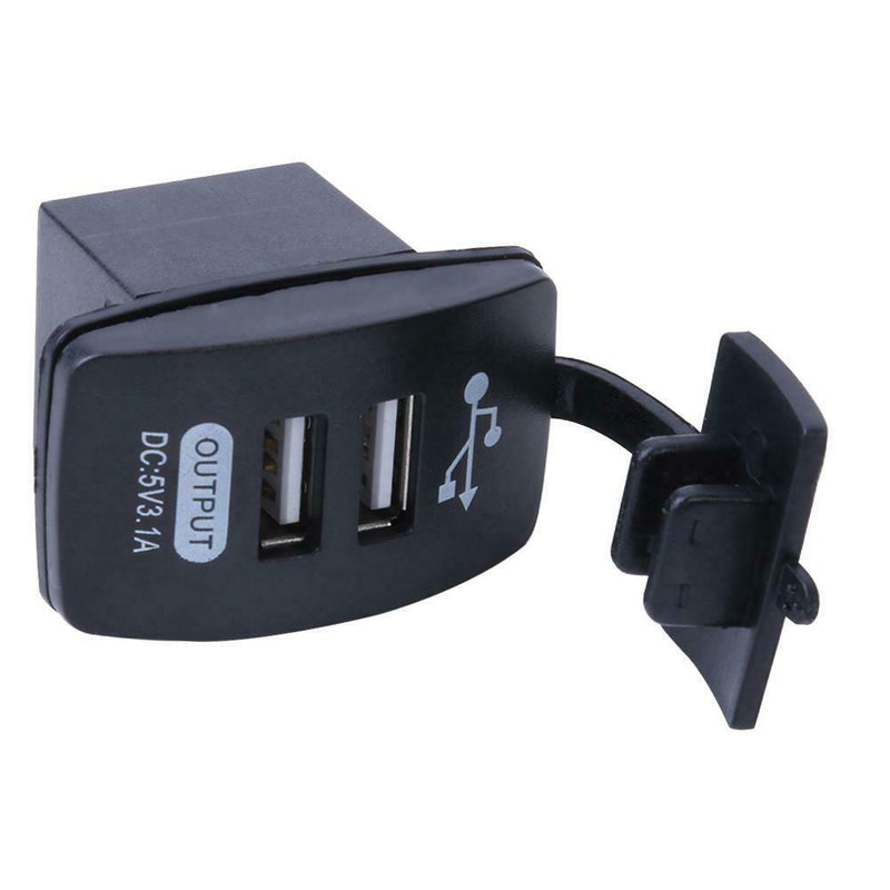 Dual USB Port Car Motorcycle Charger 3.1A Power Socket with Cover for Phone