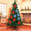 10 Glitter Multi Poinsettia Flower Christmas Wreath Tree Decorations Large 13cm