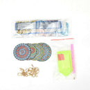 4pcs DIY Key Chains Mandala Art Photo Tibet Crystal Charm Pendant Necklac SHU