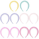 10 Pcs Colorful Wave Plain Women Girl Plastic Comb Teeth Hairband Headband