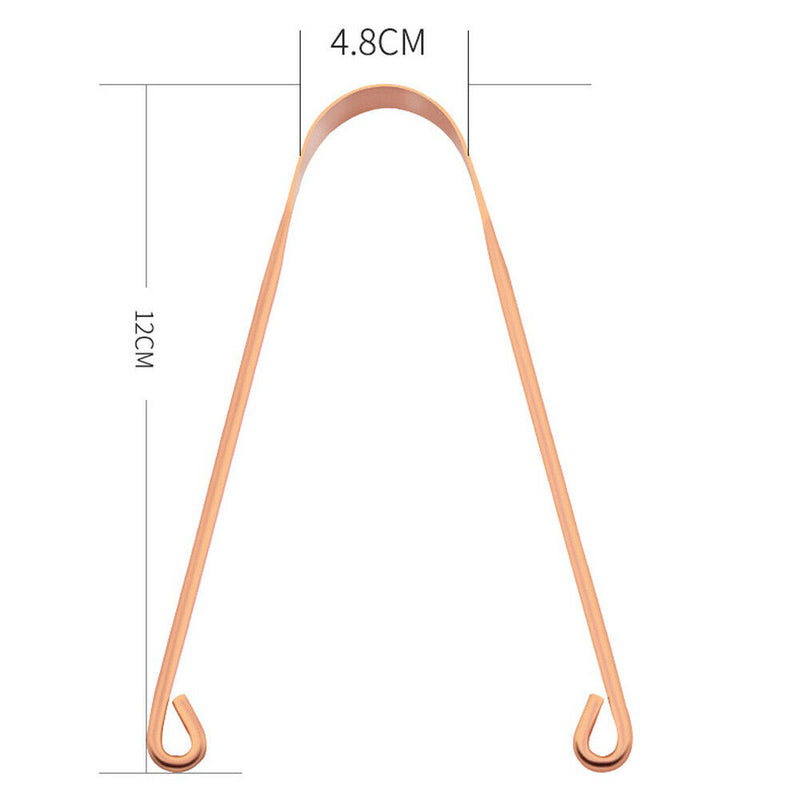 2 IN 1 Stainless Steel Tongue Cleanup W/Copper Scraper Dental Oral Care Kit Tool