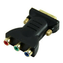 1 DVI-I24 +5 Male to 3 RCA Female Connector Converter Adapter (Black) V8W7
