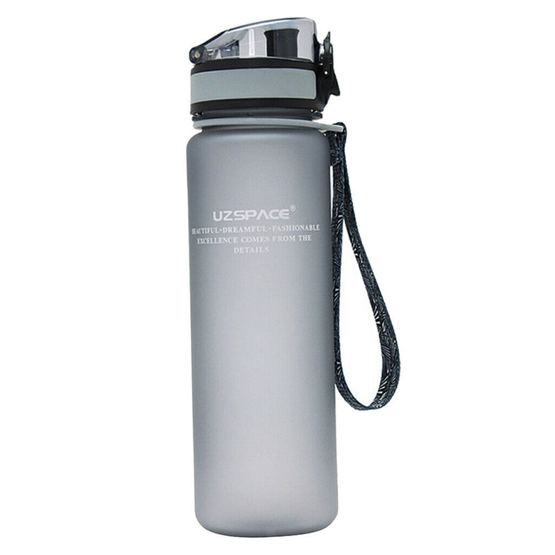 Sports Water Bottle Travel Bicycle Bottle Workout Yoga BPA Free Gray 500ML Multi