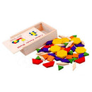 60pcs Wooden Puzzle Blocks Shape Cognition for Children Early Education