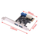 PCI express USB 3.0 2 ports front panel with control card adapter 4 Pin & 20 pME